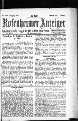 Rosenheimer Anzeiger Mittwoch 4. November 1896