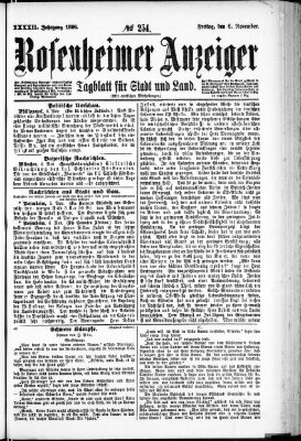 Rosenheimer Anzeiger Freitag 6. November 1896