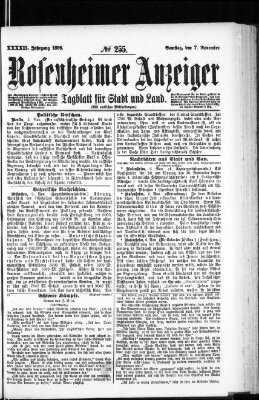 Rosenheimer Anzeiger Samstag 7. November 1896