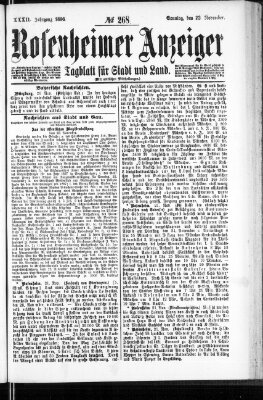 Rosenheimer Anzeiger Sonntag 22. November 1896