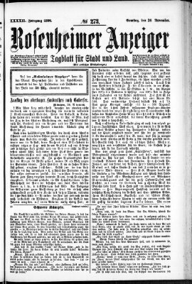 Rosenheimer Anzeiger Samstag 28. November 1896