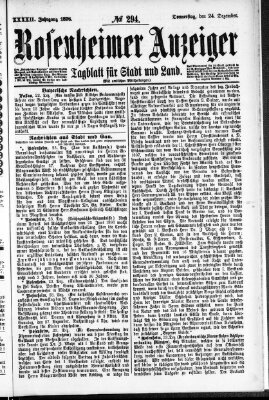 Rosenheimer Anzeiger Donnerstag 24. Dezember 1896