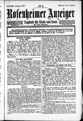 Rosenheimer Anzeiger Mittwoch 6. Januar 1897