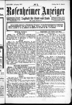 Rosenheimer Anzeiger Freitag 8. Januar 1897