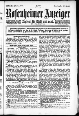 Rosenheimer Anzeiger Sonntag 10. Januar 1897