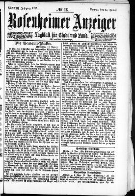 Rosenheimer Anzeiger Sonntag 17. Januar 1897