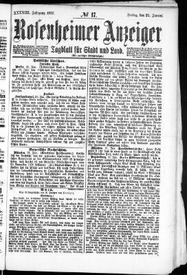 Rosenheimer Anzeiger Freitag 22. Januar 1897