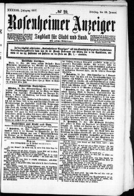 Rosenheimer Anzeiger Dienstag 26. Januar 1897