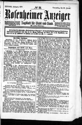 Rosenheimer Anzeiger Donnerstag 28. Januar 1897