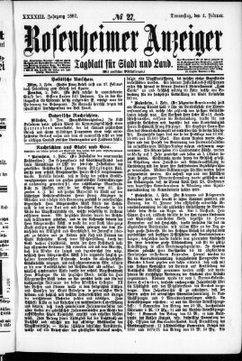 Rosenheimer Anzeiger Donnerstag 4. Februar 1897