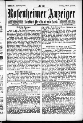 Rosenheimer Anzeiger Dienstag 9. Februar 1897