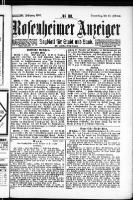 Rosenheimer Anzeiger Donnerstag 11. Februar 1897