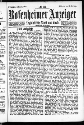 Rosenheimer Anzeiger Mittwoch 17. Februar 1897