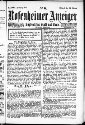 Rosenheimer Anzeiger Mittwoch 24. Februar 1897