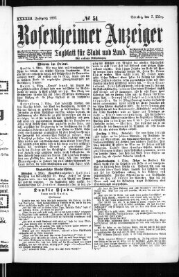 Rosenheimer Anzeiger Sonntag 7. März 1897