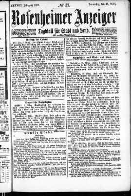 Rosenheimer Anzeiger Donnerstag 11. März 1897