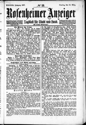 Rosenheimer Anzeiger Samstag 13. März 1897