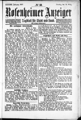 Rosenheimer Anzeiger Sonntag 14. März 1897