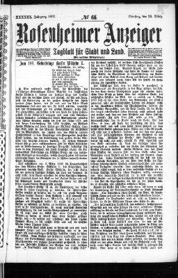 Rosenheimer Anzeiger Dienstag 23. März 1897