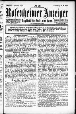 Rosenheimer Anzeiger Donnerstag 8. April 1897