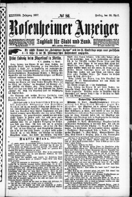 Rosenheimer Anzeiger Freitag 16. April 1897