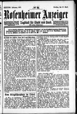 Rosenheimer Anzeiger Dienstag 27. April 1897