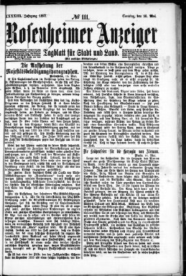 Rosenheimer Anzeiger Sonntag 16. Mai 1897