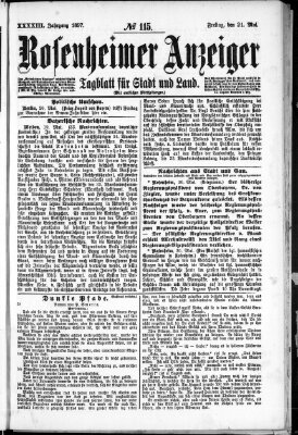 Rosenheimer Anzeiger Freitag 21. Mai 1897