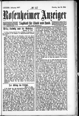 Rosenheimer Anzeiger Sonntag 23. Mai 1897