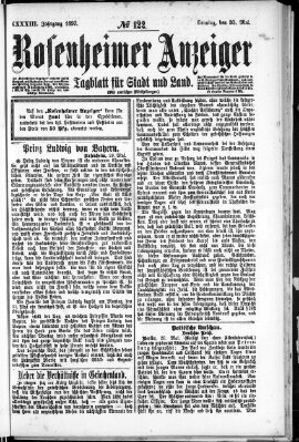 Rosenheimer Anzeiger Sonntag 30. Mai 1897