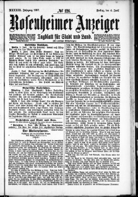 Rosenheimer Anzeiger Freitag 4. Juni 1897