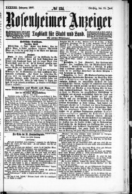 Rosenheimer Anzeiger Dienstag 15. Juni 1897