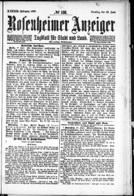 Rosenheimer Anzeiger Samstag 19. Juni 1897