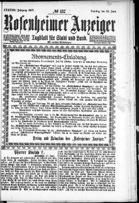 Rosenheimer Anzeiger Sonntag 20. Juni 1897