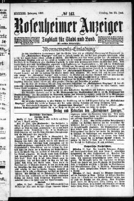 Rosenheimer Anzeiger Dienstag 29. Juni 1897