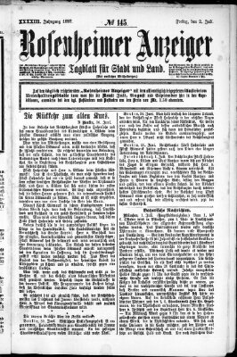 Rosenheimer Anzeiger Freitag 2. Juli 1897