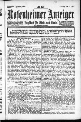 Rosenheimer Anzeiger Samstag 31. Juli 1897