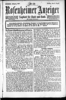 Rosenheimer Anzeiger Dienstag 3. August 1897