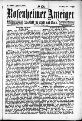 Rosenheimer Anzeiger Samstag 7. August 1897