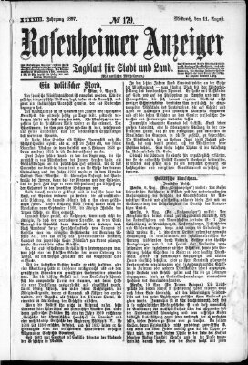 Rosenheimer Anzeiger Mittwoch 11. August 1897