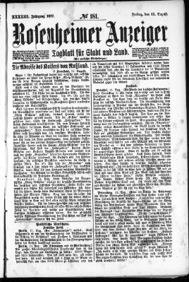 Rosenheimer Anzeiger Freitag 13. August 1897