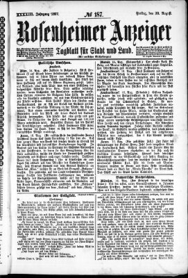 Rosenheimer Anzeiger Freitag 20. August 1897