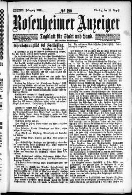 Rosenheimer Anzeiger Dienstag 24. August 1897