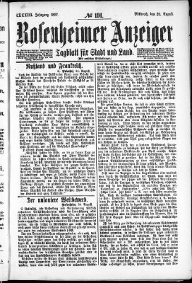 Rosenheimer Anzeiger Mittwoch 25. August 1897