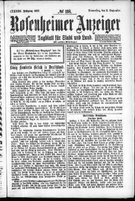 Rosenheimer Anzeiger Donnerstag 2. September 1897