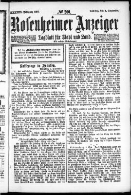 Rosenheimer Anzeiger Samstag 4. September 1897