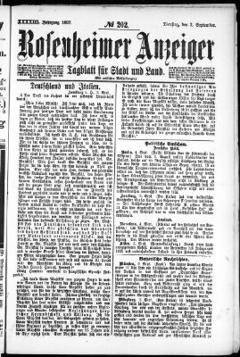 Rosenheimer Anzeiger Dienstag 7. September 1897