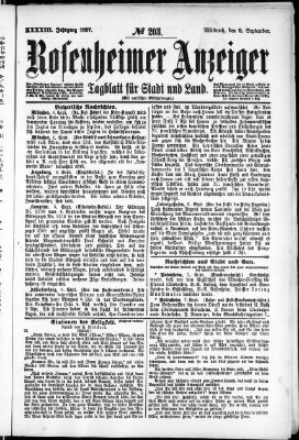 Rosenheimer Anzeiger Mittwoch 8. September 1897