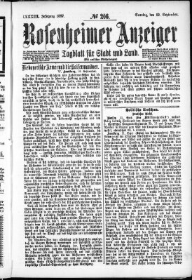 Rosenheimer Anzeiger Sonntag 12. September 1897