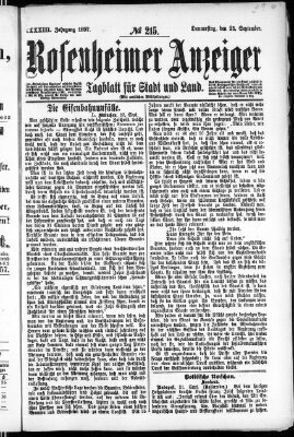 Rosenheimer Anzeiger Donnerstag 23. September 1897